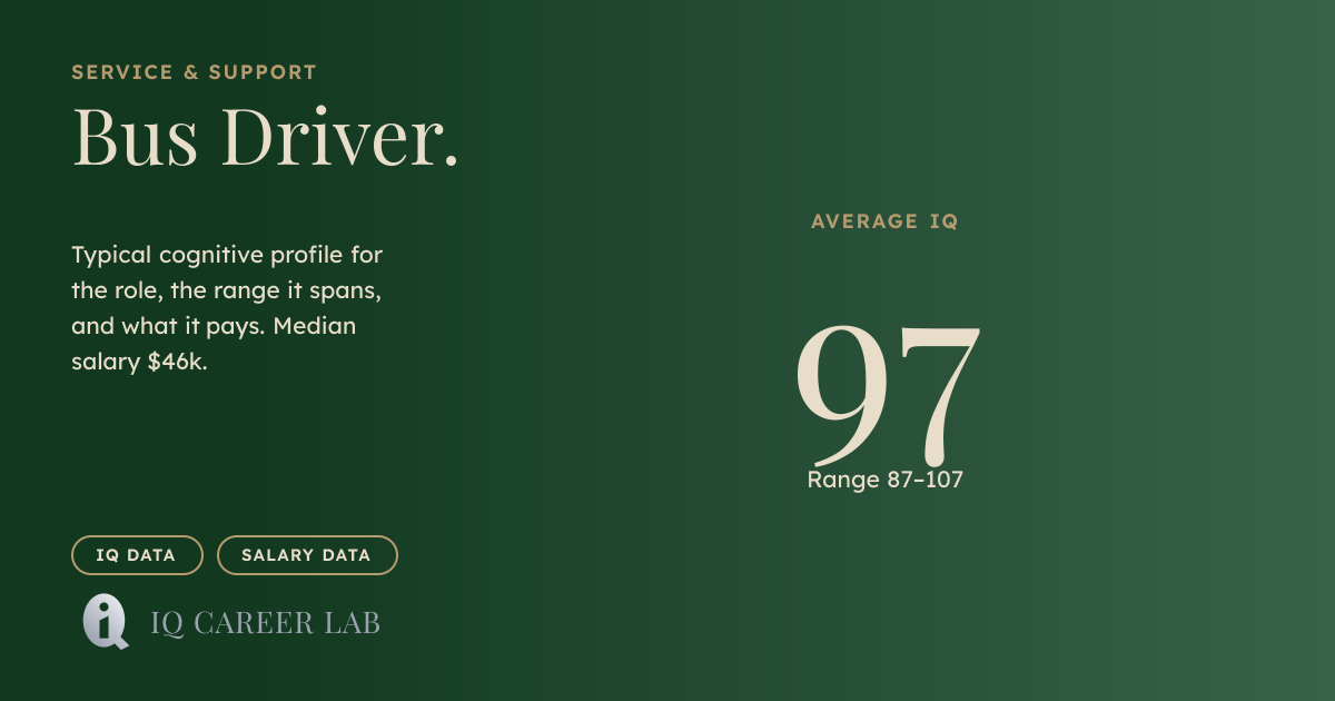 Bus Driver Average IQ: 97 | IQ Career Lab