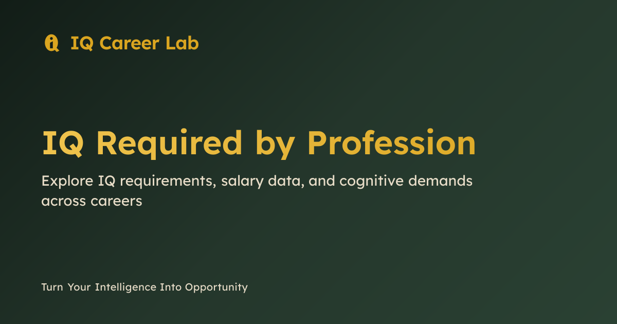 Average IQ by Profession 175+ Careers IQ Career Lab